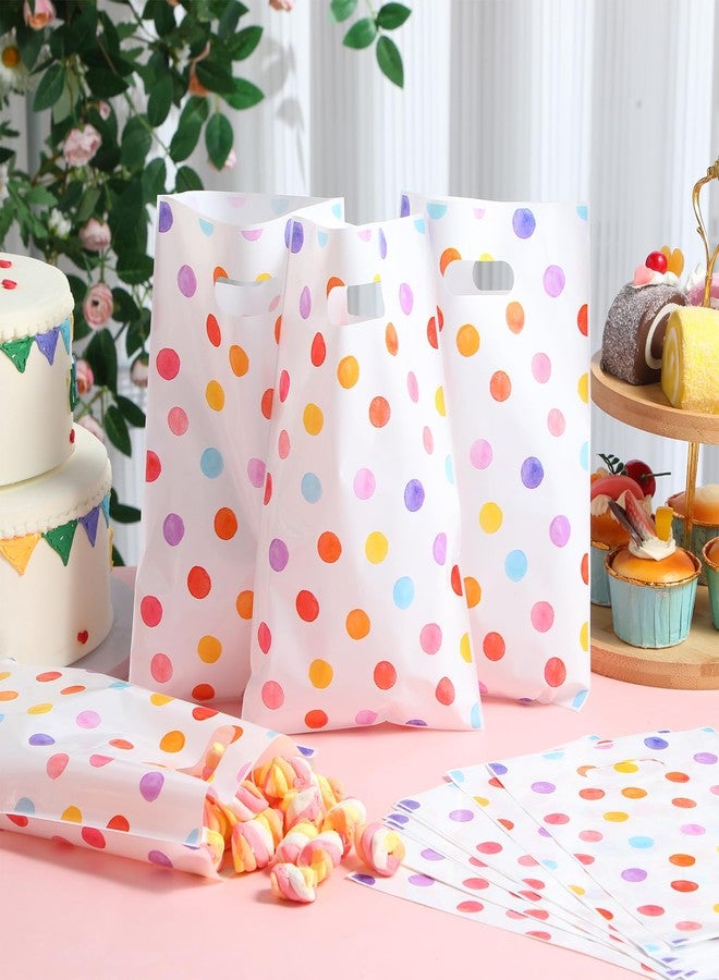 Bulyoou 50 Pcs Polka Dots Gift Bags Bulk with Handles Colorful Watercolor Polka Dot Party Favor Bag Candy Snack Treat Goodie Pouch for Birthday Baby Shower Wedding Shopping Pastel Party Supplies - Image 4